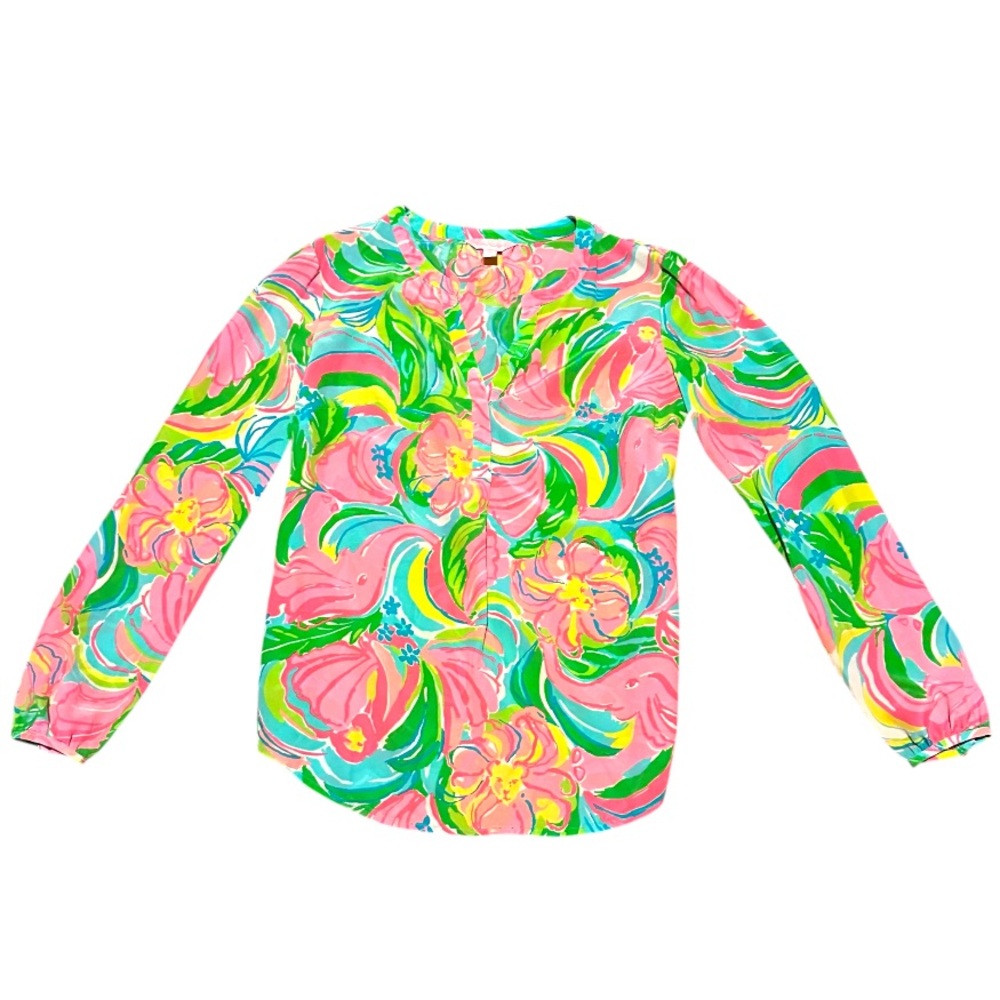 Lilly Pulitzer Women’s Silk Blouse. Size S - Picture 2 of 9